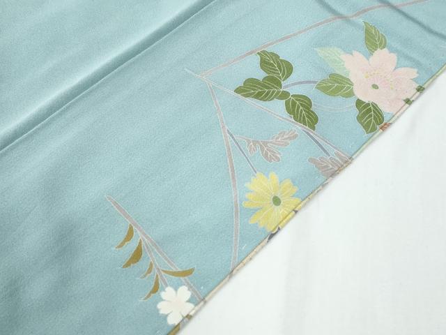 平和屋着物●中国三大刺繍　スワトウ刺繍　訪問着　作家物　枝花文　暈し染め　金彩　正絹　逸品　未使用　CABE2546yc