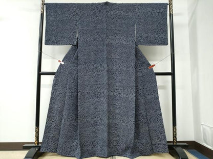 平和屋着物●上質な小紋　本藍　吉祥文　正絹　逸品　CABE2547yc