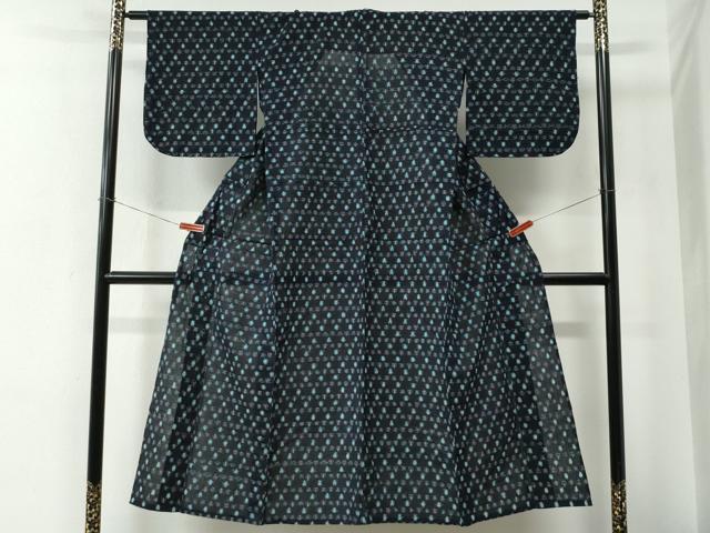 平和屋着物●久留米絣　単衣　吉祥文　綿　逸品　CABE2552yc