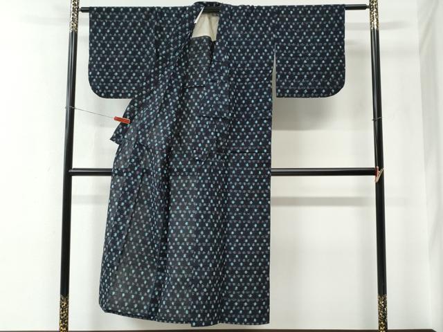 平和屋着物●久留米絣　単衣　吉祥文　綿　逸品　CABE2552yc