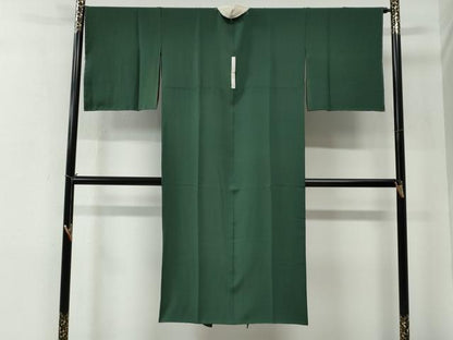 平和屋着物●長襦袢　袷　色無地　木賊色　正絹　逸品　未使用　CABE2561yc