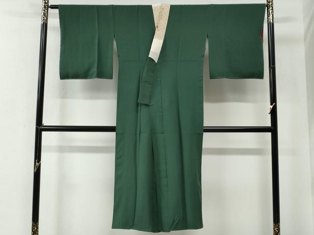 平和屋着物●長襦袢　袷　色無地　木賊色　正絹　逸品　未使用　CABE2561yc