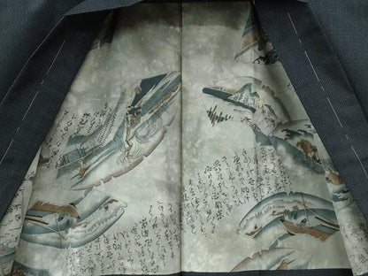 平和屋着物●男性　本場大島紬　アンサンブル　80亀甲　総詰め　正絹　逸品　未使用　CABE2566yc