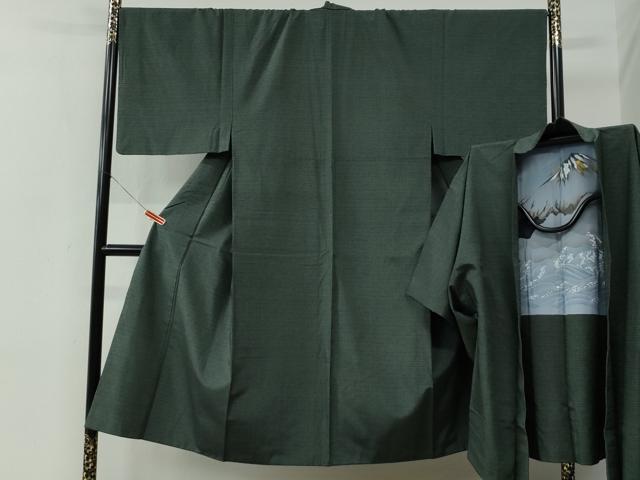 平和屋着物●男性　紬　アンサンブル　霞文　正絹　逸品　CABE2569yc