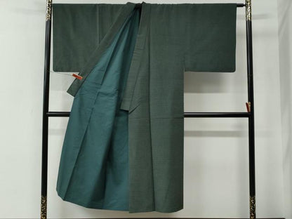 平和屋着物●男性　紬　アンサンブル　霞文　正絹　逸品　CABE2569yc
