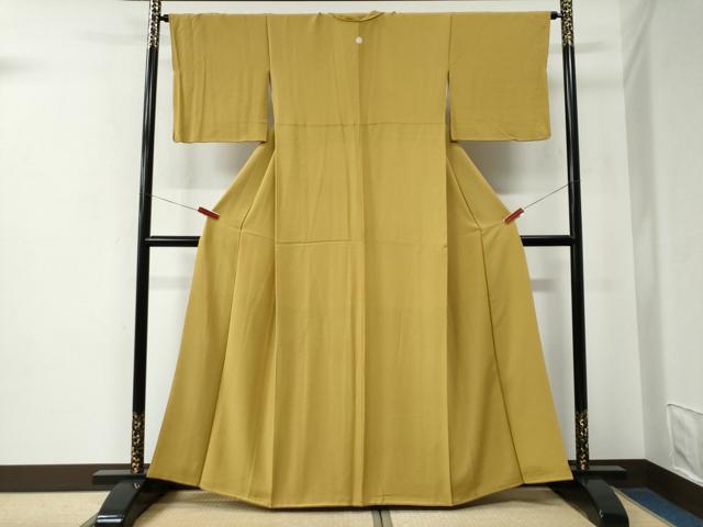 平和屋着物●上質な色無地　芥子色　正絹　逸品　CABE2571yc 平和屋着物○上質な色無地 芥子色 正絹 逸品 CABE2571yc