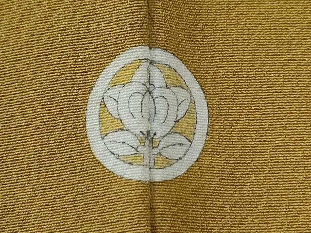 平和屋着物○上質な色無地 芥子色 正絹 逸品 CABE2571yc