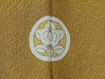 平和屋着物●上質な色無地　芥子色　正絹　逸品　CABE2571yc