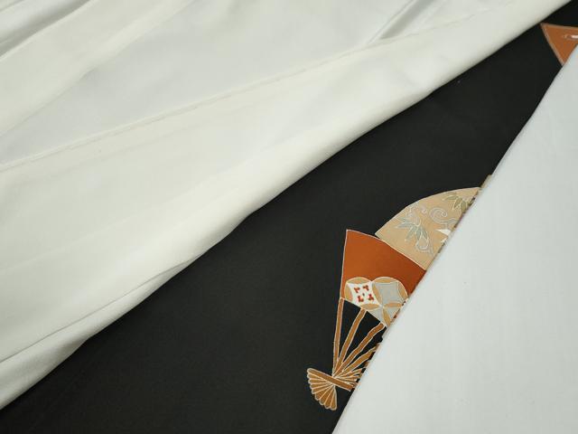 平和屋着物●創業460年・千總　黒留袖　駒刺繍　扇面飛鶴宝尽くし花唐草文　金彩　近鉄百貨店扱い　正絹　逸品　CABE2572yc