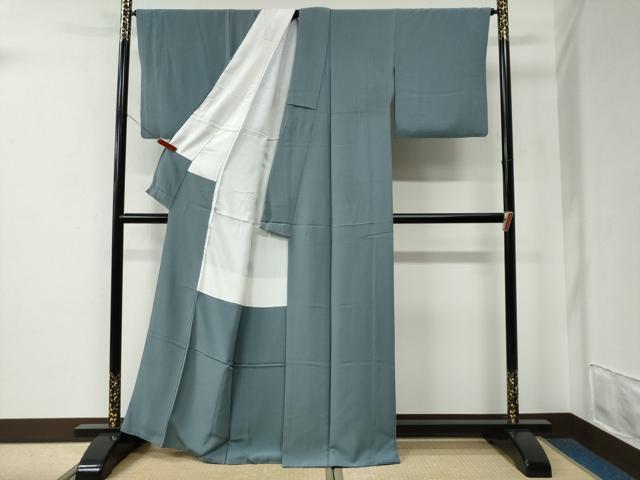 平和屋着物●上質な色無地　藍鼠色　正絹　逸品　CABE2579yc 平和屋着物○上質な色無地 藍鼠色 正絹 逸品 CABE2579yc