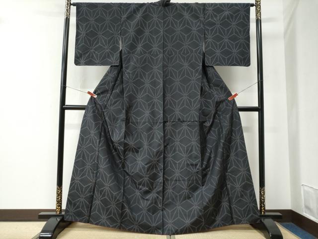 平和屋着物●本場大島紬　麻の葉文様　正絹　逸品　CABE2580yc