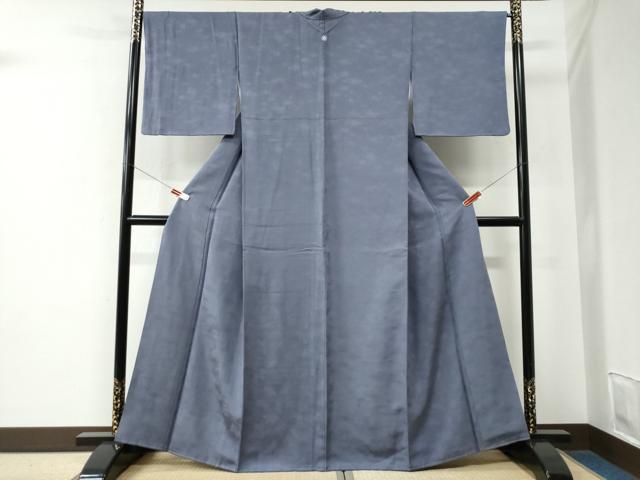 平和屋着物●上質な色無地　枝葉地紋　紫苑色　正絹　逸品　CABE2583yc