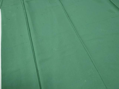 平和屋着物●上質な色無地　草花地紋　薄緑色　正絹　逸品　未使用　CABE2584yc