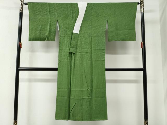 平和屋着物●長襦袢　袷　毬地紋　草色　正絹　逸品　CABE2590yc