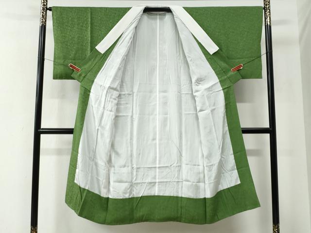 平和屋着物●長襦袢　袷　毬地紋　草色　正絹　逸品　CABE2590yc