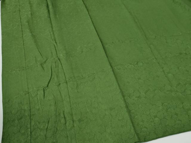 平和屋着物●長襦袢　袷　毬地紋　草色　正絹　逸品　CABE2590yc
