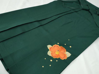 平和屋着物●女性　行灯袴　総刺繍　舞花文　高麗納戸色　金糸　卒業式　洗える着物　CABE2594yc