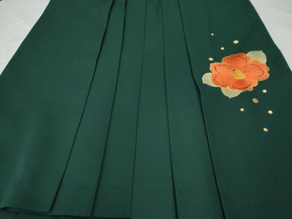 平和屋着物●女性　行灯袴　総刺繍　舞花文　高麗納戸色　金糸　卒業式　洗える着物　CABE2594yc