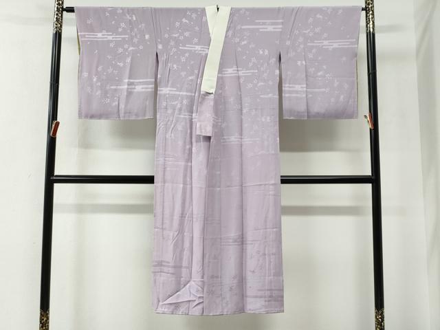 平和屋着物●長襦袢　無双仕立て　エ霞兎舞桜地紋　淡紅藤色　やまと誂製　正絹　逸品　CABE2597yc