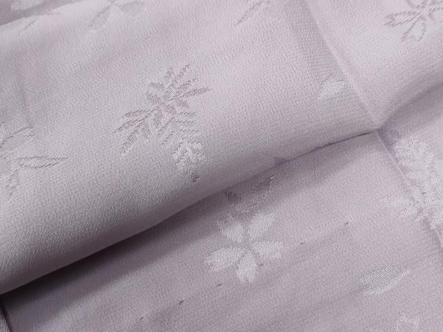 平和屋着物○長襦袢 無双仕立て エ霞兎舞桜地紋 淡紅藤色