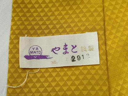 平和屋着物●長襦袢　無双仕立て　鱗地紋　黄金色　やまと誂製　正絹　逸品　CABE2600yc