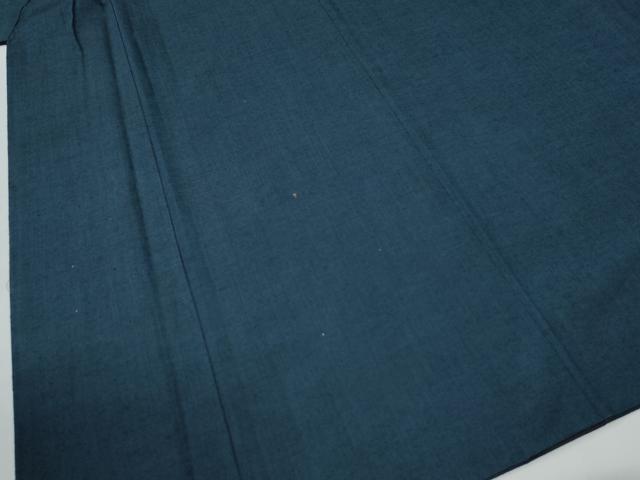 平和屋着物●男性　紬　アンサンブル　色無地　濃紺地　正絹　逸品　CABE2602yc