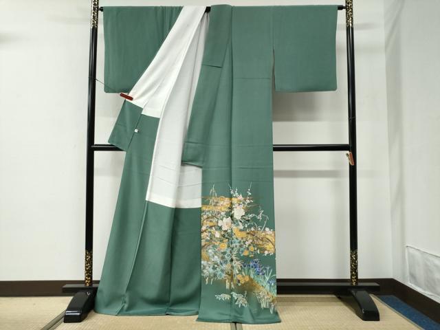 平和屋着物●豪華色留袖　?橋豊彦　牡丹花文　金彩　ロング丈　正絹　逸品　CABE2610yc