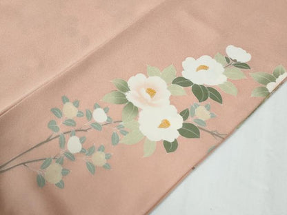 平和屋着物●訪問着　作家物　駒刺繍　草花文　金彩　正絹　逸品　CABE2611yc