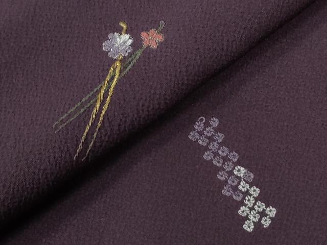 平和屋着物●訪問着　総刺繍　簪　瓢箪　金銀糸　正絹　逸品　CABE2612yc