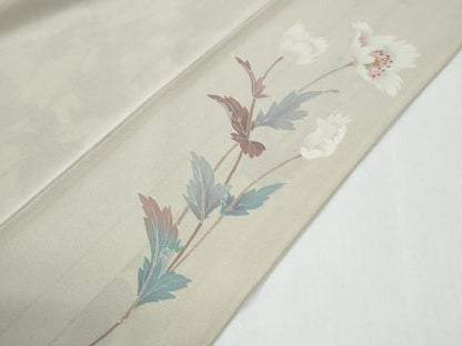 平和屋着物●訪問着　友禅　作家物　草花文　正絹　逸品　CABE2613yc