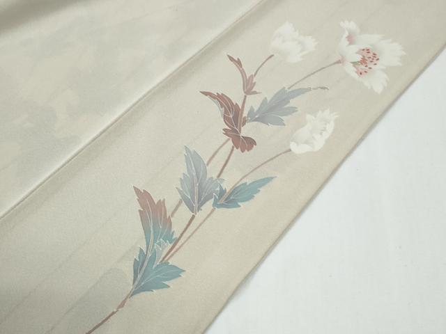 平和屋着物●訪問着　友禅　作家物　草花文　正絹　逸品　CABE2613yc