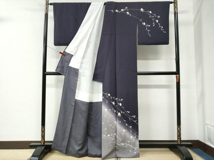 平和屋着物●訪問着　枝花文　暈し染め　金彩　正絹　逸品　CABE2614yc