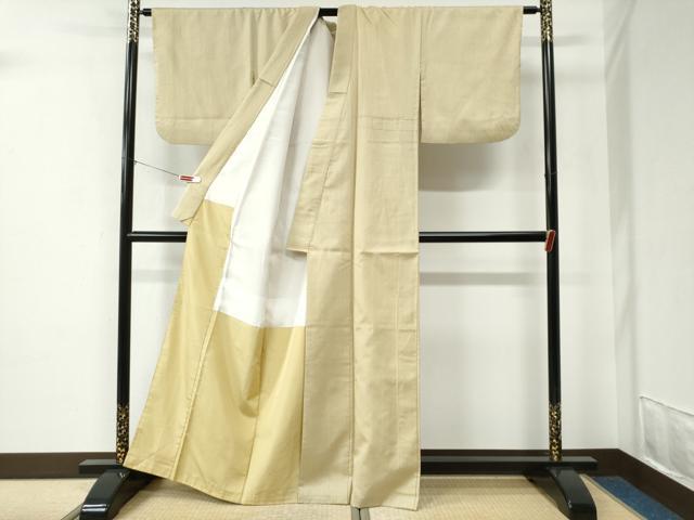 平和屋着物●上質な紬　色無地　蒸栗色　正絹　逸品　CABE2615yc