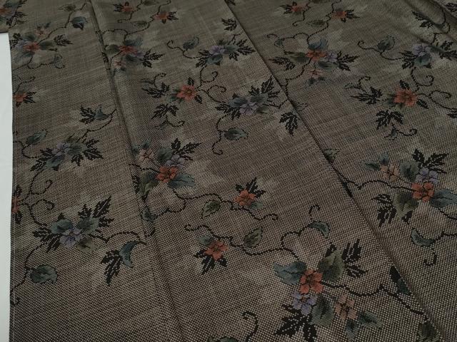 平和屋着物●本場大島紬　7マルキ　花唐草文　正絹　逸品　未使用　CABE2619yc