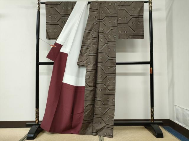 平和屋着物●本場大島紬　9マルキ　吉祥花車文　正絹　逸品　未使用　CABE2621yc