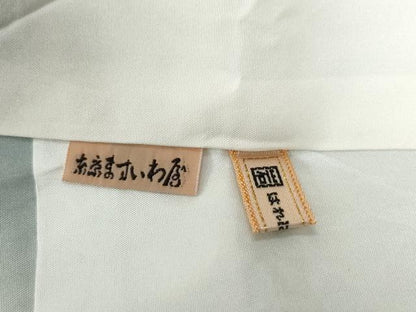 平和屋着物●上質な小紋　紬地　藍　色紙吉祥花文　ますいわ屋扱い　ロング丈　正絹　逸品　CABE2622yc