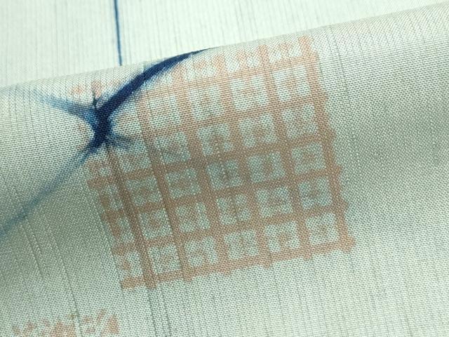 平和屋着物●上質な小紋　紬地　藍　色紙吉祥花文　ますいわ屋扱い　ロング丈　正絹　逸品　CABE2622yc