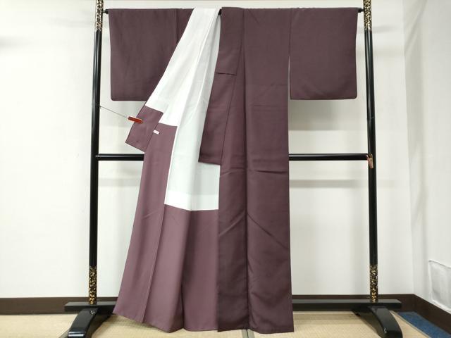 平和屋着物●結城紬　色無地　似せ紫色　正絹　逸品　CABE2624yc 平和屋着物○結城紬 色無地 似せ紫色 正絹 逸品 CABE2624yc
