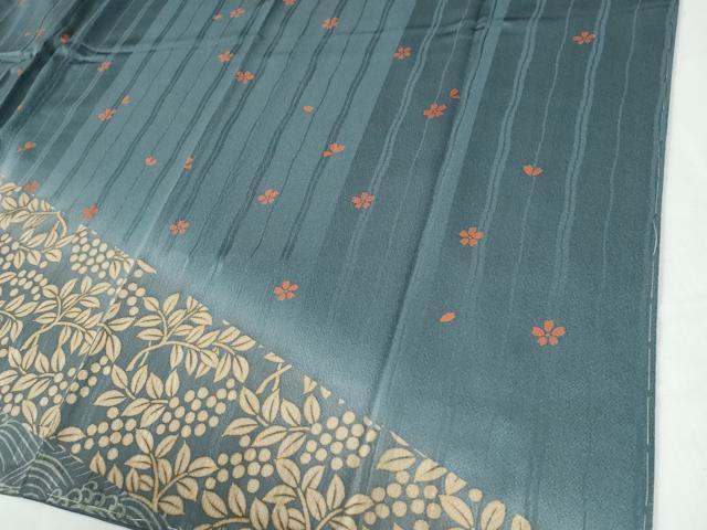 平和屋着物●訪問着　駒刺繍　立波葡萄舞桜文　暈し染め　金彩　正絹　逸品　未使用　CABE2626yc