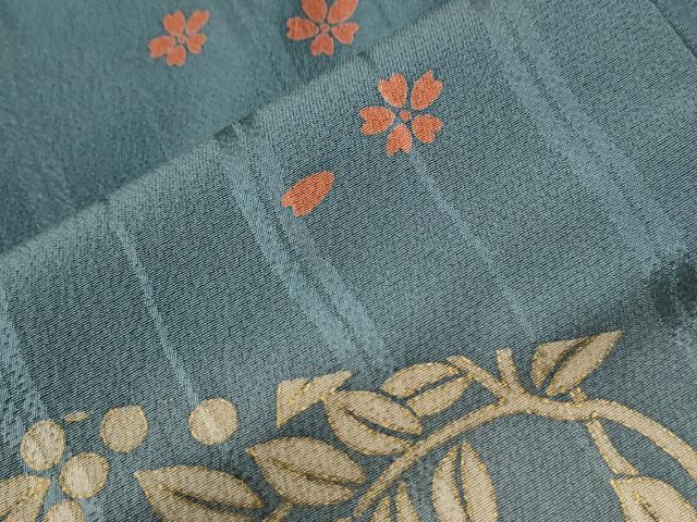 平和屋着物●訪問着　駒刺繍　立波葡萄舞桜文　暈し染め　金彩　正絹　逸品　未使用　CABE2626yc