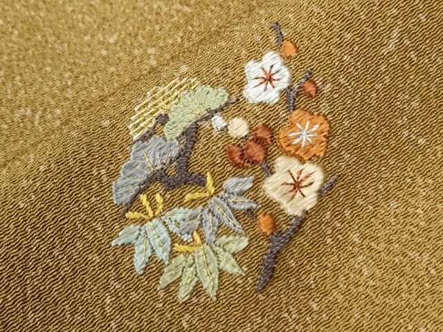 平和屋着物●訪問着　総刺繍　竹屋町刺繍　松竹梅　暈し染め　金糸　鬼しぼ縮緬　正絹　逸品　CABE2627yc 平和屋着物○訪問着 総刺繍 竹屋町刺繍 松竹梅 暈し染め 金糸
