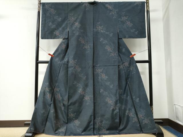 平和屋着物●本場大島紬　枝花文　やまと誂製　ロング丈　正絹　逸品　未使用　CABE2628yc