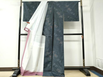 平和屋着物●本場大島紬　枝花文　やまと誂製　ロング丈　正絹　逸品　未使用　CABE2628yc