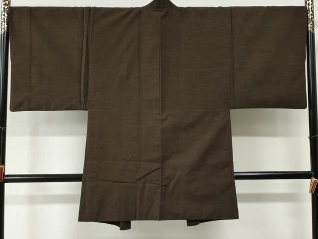 平和屋着物●男性　紬　アンサンブル　色無地　憲法色　正絹　逸品　CABE2636yc