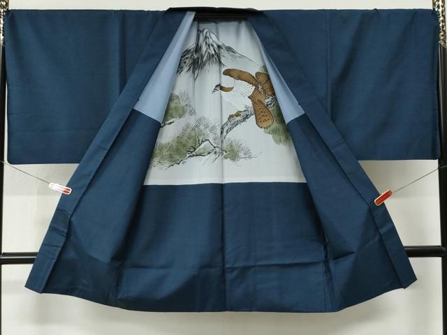 平和屋着物●男性　本場大島紬　アンサンブル　100亀甲　総詰め　羽裏：鷹　キングサイズ　正絹　逸品　CABE2637yc
