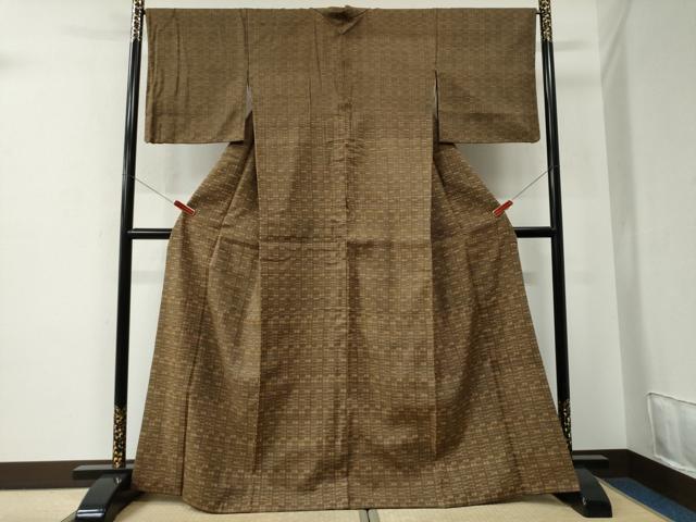 平和屋着物●上質な小紋　紬地　吉祥文　正絹　逸品　CABE2640yc 平和屋着物○上質な小紋 紬地 吉祥文 正絹 逸品 CABE2640yc