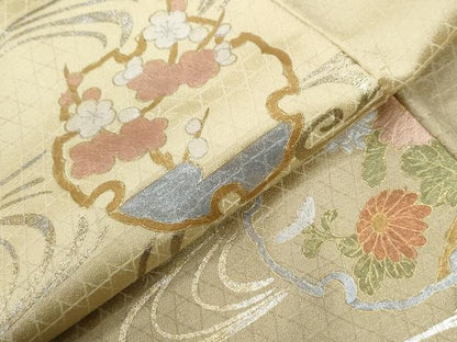 平和屋着物●訪問着　刺繍　流水雪輪草花文　暈し染め　金銀彩　やまと誂製　正絹　逸品　未使用　CABE2644yc