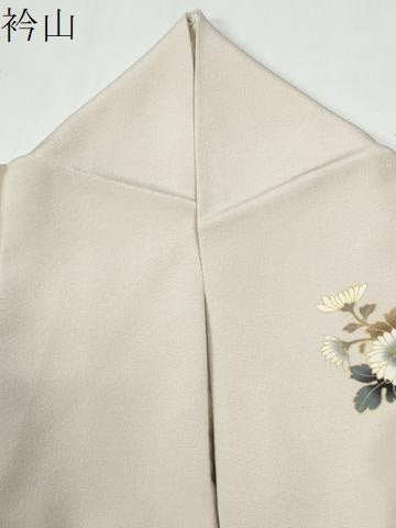 平和屋着物●訪問着　駒刺繍　枝牡丹花文　正絹　逸品　CABE2647yc