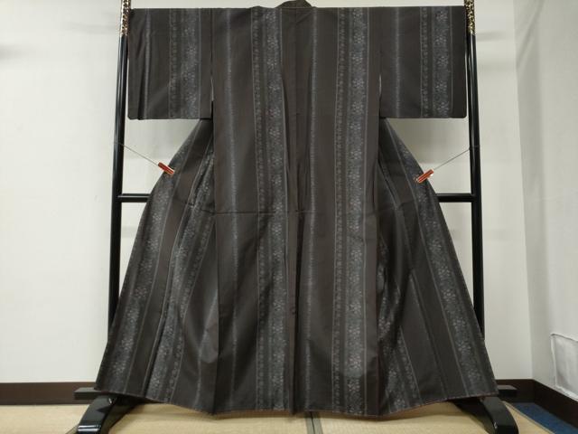 平和屋着物●本場大島紬　更紗花唐草間道　正絹　逸品　未使用　CABE2649yc