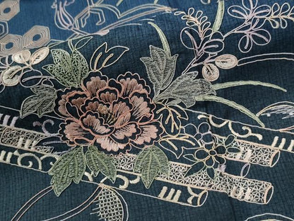 平和屋着物●訪問着　総刺繍　雲取り花筏文　金糸　正絹　逸品　CABE2655yc